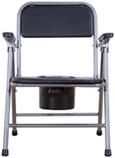Meylee Disabled chair folding toilet seat Folding Commode (black barrel)