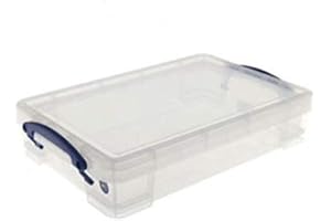 Really Useful Box Lot de 3 boîtes de rangement de 4 l - Pour papier A4 - Transparent