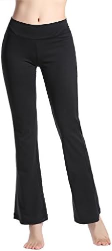 Lotus Instyle Stretchy Ankle Length Flare Bell Bottom Yoga Pants Leggings For Women Black-S