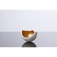 Lichtschale gold, Größe XS, Beton weiss | Unikat handmade | Geburtstagsgeschenk | Einzigartiges Geschenk zum Muttertag | Ostern