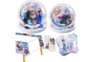 AMAZLUCK 81 Pcs Party Plates Kids Birthday Party Supplies Set, Decorations Birthday Tableware Includes Dinner Plates Cups And Napkins Tablecloth Decorations Kids Baby Showers 20 Guests