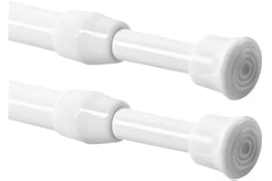 HEOMAITO 2 sztuki drążka teleskopowego 42-70 cm, wysuwany drążek do zasłon