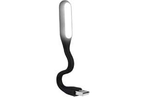 CABLEPELADO Lampada USB flessibile | Mini lampada LED USB | Luce notturna portatile | Silicone | compatibile con power bank, portatile, tastiera USB | 5 V | Temperatura colore: 5000 K~5500 K | Nero