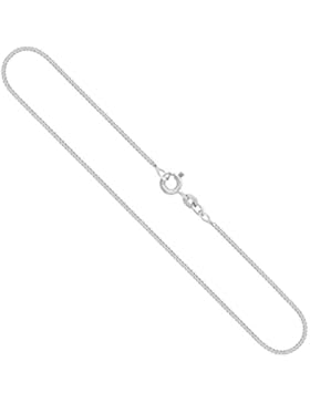 Goldkette, Panzerkette flach aus Weißgold 585 / 14 Karat, Breite 1.4 mm, mit Federring, die Länge ist frei wählbar...