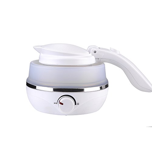 Bouilloire lectrique Pliante 500Ml Chauffage Automatique Rapide Et Silencieux Double Tension Petite Puissance Garder Chaud Bouilloire,White