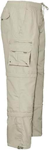 Mens 3 in 1 Elasticated Waist Summer Cargo Combat Trousers Lightweight Pants