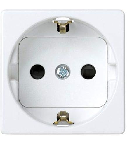 Simon Schuko-Steckdose 2P+TT Seitlich – Basis S-27, Farbe Schnee, Referenz 6552765060