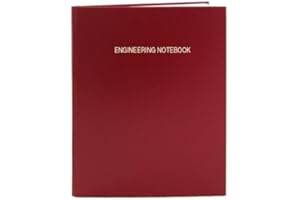 BookFactory Red Engineering Notebook - 96 Pages (.25" Engineering Grid Format), 8 7/8" x 11 1/4", Engineering Lab Notebook, Red Cover, Section Sewn Hardbound (EPRIL-096-LGS-A-LRT4)