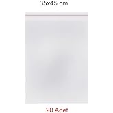 &Ccedil;ELİKPEN&Ccedil;E Kendinden Yapışkanlı (Bantlı) Şeffaf Jelatin Torba 35x45 cm 20 Adet