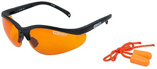 Preisvergleich Produktbild KS Tools 310.0161 Schutzbrille-orange, mit Ohrstöpsel