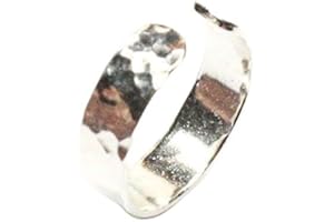 UNKNOWN Solid Silver 925 Hammered Handmade Adjustable 4mm Toe Ring. Hallmarked