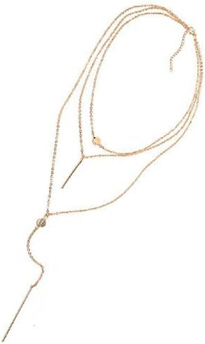 Gowe Fashion Alloy metal bar Pendant 3 Layers Chain Necklace Chunky Women statement Necklaces Women Jewelry