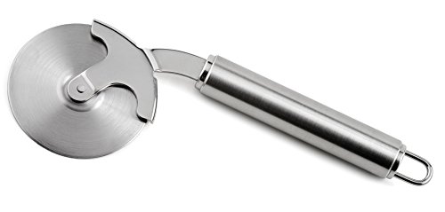ZEISIG Premium Pizzaschneider, Pizzaroller, Flammkuchenschneider, Pizzarad, Edelstahl, spülmaschinengeeignet, mit ergonomischem Griff, Fingerschutz und praktischer Öse zum Aufhängen, Profi Pizzacutter