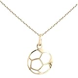 Peso indicativo: 0,20 g. L\'Atelier d\'Azur - Collar infantil con colgante de balón de fútbol, oro amarillo, cadena dorada de regalo