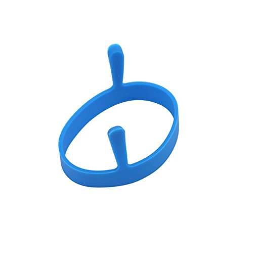 HENGSONG Spiegeleiform Ei Eierring Pfannkuchen Form mit Griff Rund Silikon Backform Spiegeleiformer für Pfanne und Frühstück 4 Stück (Blau) - 3