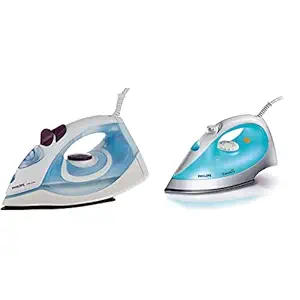 Philips GC1905 1440-Watt Steam Iron with Spray (Blue) + Philips GC1011 1200-Watt Steam Iron (Color May Vary)