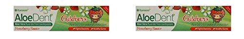 (2 PACK) - Aloe Dent Aloe Vera Childrens Toothpaste - Fluoride Free | 50ml | ...