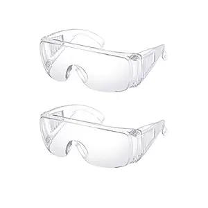 Clear Safety Glasses Personal Protective Equipment Anti-fog Standard Transparent Goggles UV Protection Adult Over Glasses Goggle For Construction, Laboratory, Chemistry Class, With Safety Glasses Case
