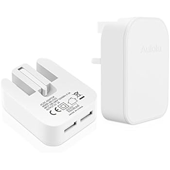 White Folding Dual USB 2.0 Port Charger Plug, CE Certificated 5V/2A 2000mAh Universal UK Mains Charger Plug Travel Adapter for Android Tablets Samsung Galaxy Note 4/3 S4 S5 S6 Apple iPhone 6 6 Plus 5S 4S 5C 5 4 iPad 1st 2nd 3rd 4th Mini iPad Air iPods Samsung Galaxy Tablet Nokia Motorola HTC BlackBerry LG MP4/3 Players iPods