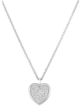 JETTE Silver Damen-Collier MY LOVE Herz 925er Silber Kristall One Size, silber