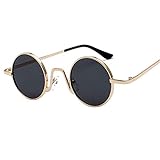 ZCF Retro kleine Sonnenbrille mit rundem Gestell Prince Spiegel Hip Hop Trend Brille Sonnenbrille rundes Gesicht Harajuku (Farbe : Black)