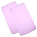 BabyPrem Pack of 2 Fitted Crib / Cradle Sheets 100% Cotton 90 x 40cm 2 PINK