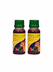 Birds Care Herbal Tonic (Sick, Diarrhea, Bone Sharp,Liver Problem Birds) Bird Health Supplements Pack of 2