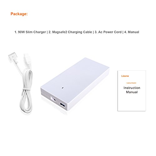 Lizone 90W AC90-M2 schlank USB Reise Ladegerät adapter für Apple Macbook Pro Macbook Air (Kompatibel mit 2012 bis 2015 Retina Display 85W MD506LL/A 60W MD565LL/A 45W MD592LL/A) Tablet oder Smartphone - 6