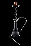 KAYA SHISHA Wasserpfeife Nargile „Black Neon SPN 630 L“, mit schwarzer Silikonrauchsäule, Schlauch-Mundstück-Set schwarz