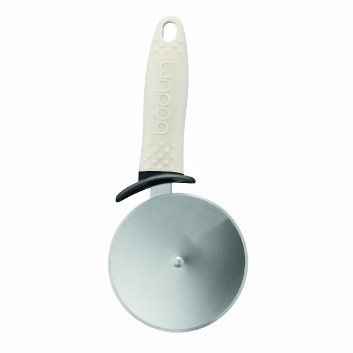 Bodum BISTRO Pizzaschneider (Edelstahl, Spülmaschinengeeignet, Rutschfester Silikon-Griff) cremefarben