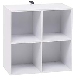 WOLTU Bibliothèque Armoire Etagère de Rangement 60x30x60cm en MDF pour Salon 4 Cubes Compartiments,SK002ws2