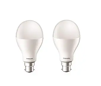 Philips Stellar Bright Base B22 23-Watt LED Bulb (Pack of 2, White)