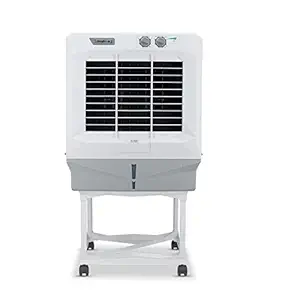 Symphony Jumbo 65 DB Desert Air Cooler for Home with Aspen Pads, Powerful Double Blower, Cool Flow Dispenser and Free Trolley (61L, Grey)