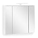 Produktbild Galdem Easy Spiegelschrank 80cm Badezimmerschrank Wandschrank Badmöbel 3 Spiegeltüren 6 Einlegeböden LED Beleuchtung mit Steckdose Weiß