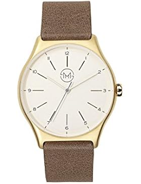 slim made one 09 - Extra schlanke unisex Armbanduhr in gold / braun