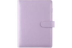 Frogetu Archivador de Documentos A5, Carpeta Anillas A5 De Cuero, 6 Anillas, Morado