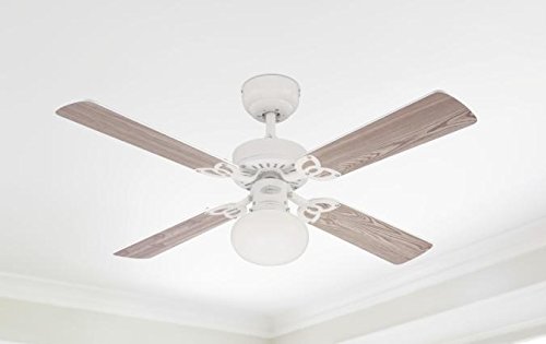 Westinghouse Vegas 7218540 Deckenventilator mit Beleuchtung, A++ to E, Metall, 60 W, E27, weiß, 105 x 105 x 44.2 cm - 6