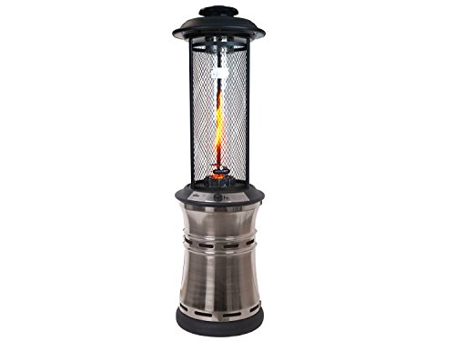 Traedgard® Gas Heizstrahler Milano Edelstahl mit Glasröhre 190 cm, versenkbar, mit Schutzhülle, Rollen und Gastroset - 2