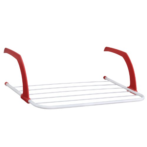 Balkongeländer / Heizkörper praktischer Wäschetrockner / Wäscheständer – ca. 3 Meter Leine (Ink. Plastikschutzkappen) - 2