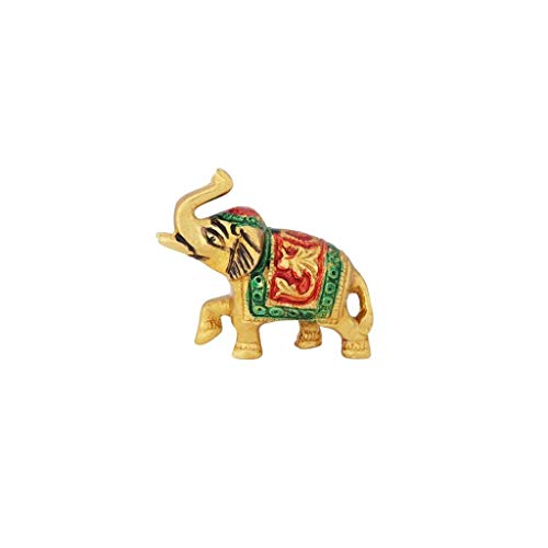 Handicrafts Paradise Metal Elephant Figurine Multicolours, 3 X 2.75 Inch, 1 Pcs