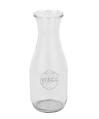 6er Set Weck Gläser 1062ml 1 Liter Saftflasche mit 6 Glasdeckeln inkl. Gelierzauber Rezeptheft von Diamantzucker - 2
