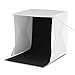 Produktbild Amzdeal Lichtzelt 24 x 24cm Fotostudio Set mit Beleuchtung LED Leuchte inkl. 2 Hintergrund (Weiß, Schwarz)