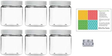 Clear 4 oz Plastic Jars with White Lids (6 pk) with Balm Jar - PET Round Refillable Containers