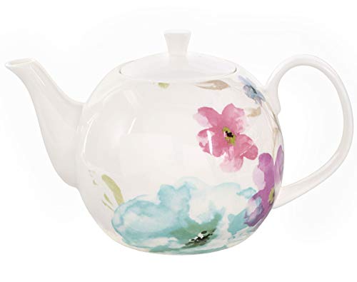 Haya Mar Porcelana Tetera/1500 ml, Fine Bone China, decoración floral, Original Aricola®