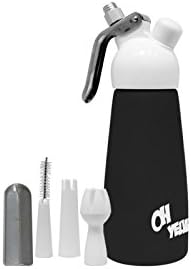 1/4L Whip Cream Dispenser 0.5L OH YEAH! quality branded (with all components) Whipped Cream Dispenser (Black)