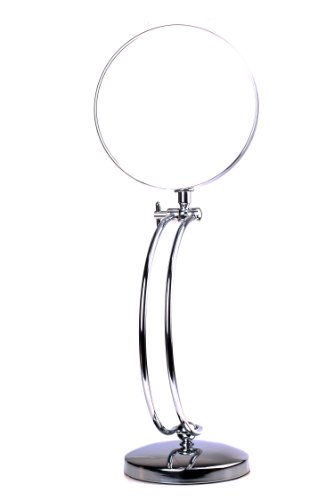 HIMRY Standspiegel 10x Vergrößerung, 8 inch, C-förmiges Design, Kosmetikspiegel 360° drehbar. Verchromten Schminkspiegel Rasierspiegel Badzimmerspiegel, Zweiseitig: Normal+ 10fach Vergrößerung, KXD3110-10x - 9