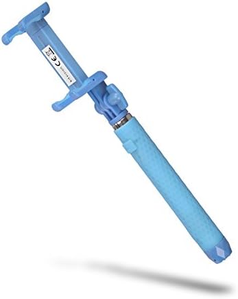 KitVision Pocket Bluetooth Selfie Stick with Mirror - Blue
