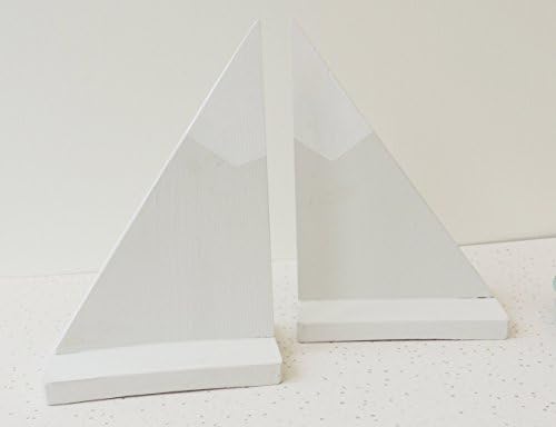mountain bookends, nursery grey decor, snow capped bookends, childs room decor, grey and white, wooden book storage, book holders,