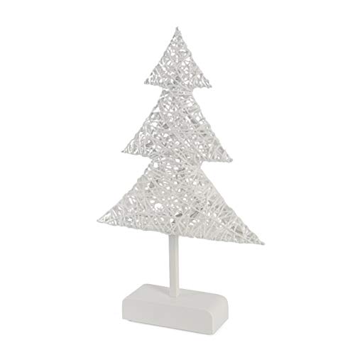 SnowEra Decorazione Natalizia |Lampada Decorativa a Forma di Stella Natalizia Bianca / Illuminazione Natalizia Senza Fili 10 LED e Batterie incluse, a pile
