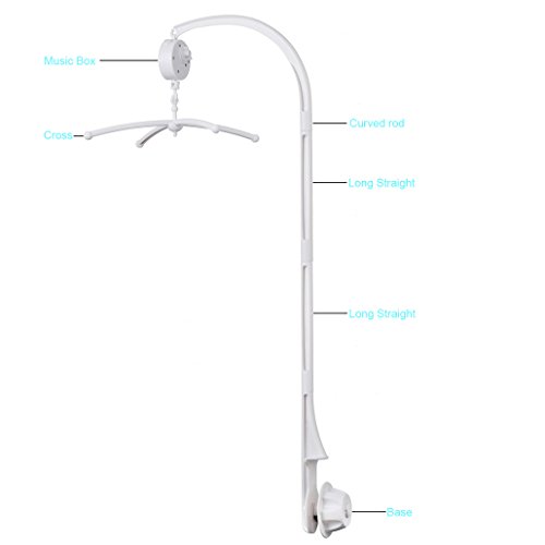 Esonstyle Baby Krippe Mobile Spieldose Halter Arm Halterung Mutter Schraube Sets Rotary Box Mobile für Baby Kinder ohne Spielzeug - 5